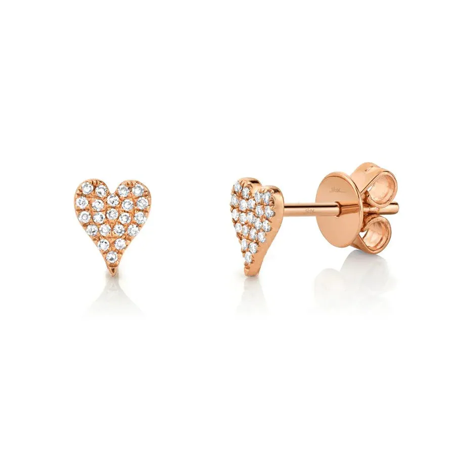 0.10 CT. DIAMOND PAVE HEART STUD EARRINGS MINI - SC55006718