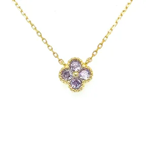 1 Station Mini Clover CZ Necklace