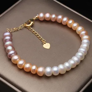 100% Real Natural Colorful Pearl Bracelet For Women