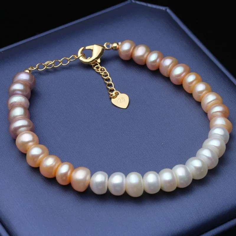 100% Real Natural Colorful Pearl Bracelet For Women