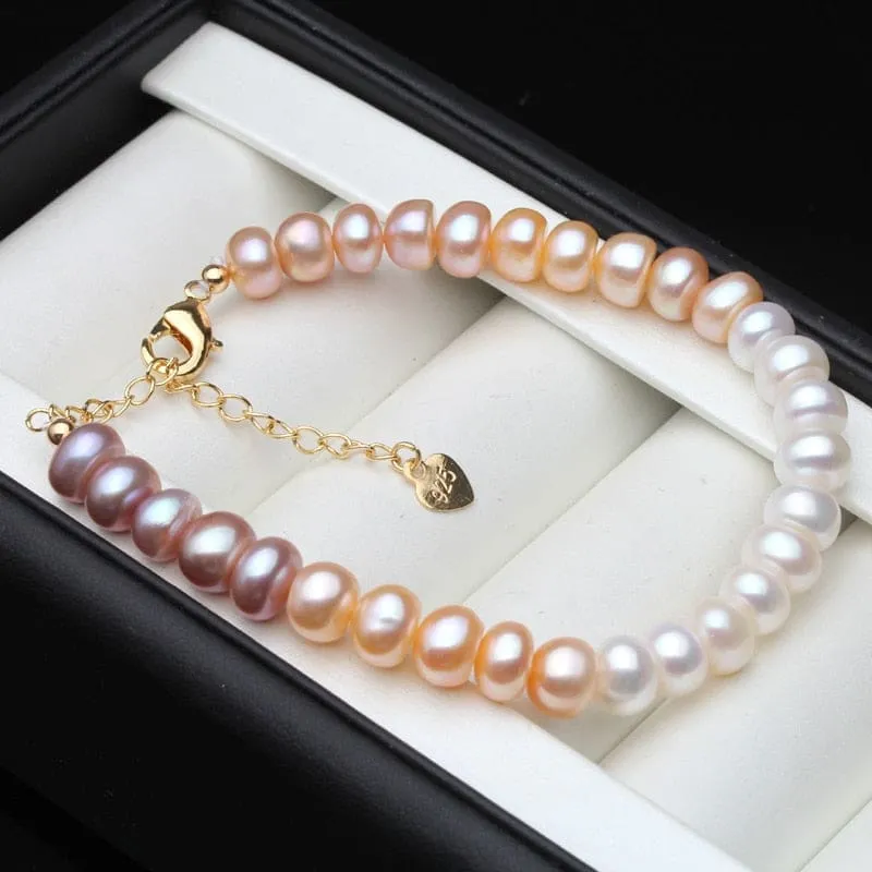 100% Real Natural Colorful Pearl Bracelet For Women