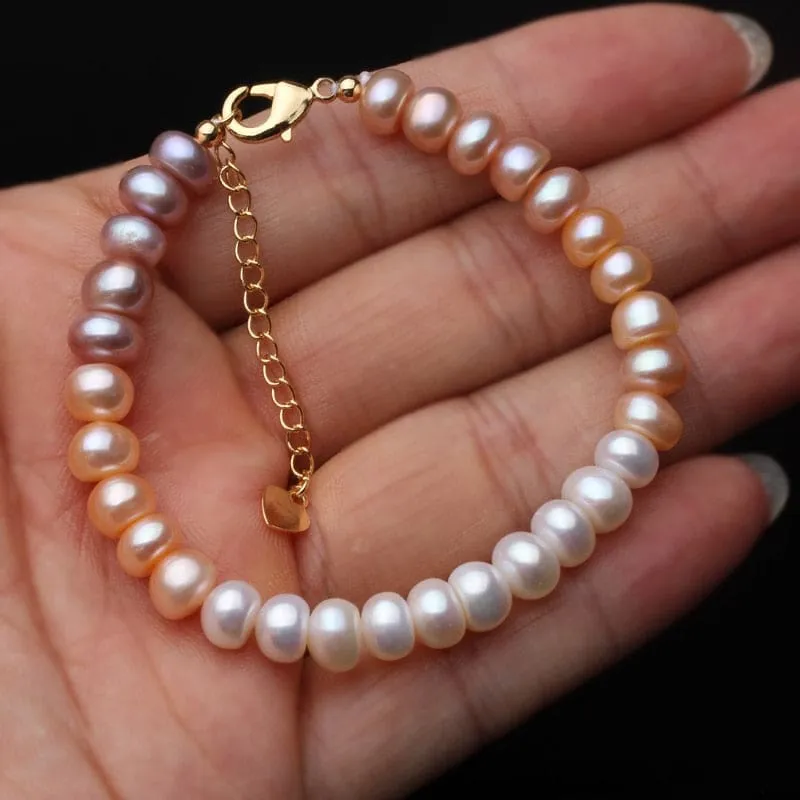 100% Real Natural Colorful Pearl Bracelet For Women