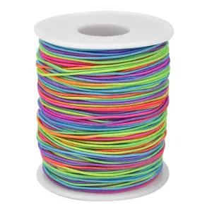 109 Yard Elastic Cord | Rainbow Elastic Bead Cord | Elastic Cord | Beads Thread | Bead Cord | Stretch Cord | Craft Cord | Beads Cord