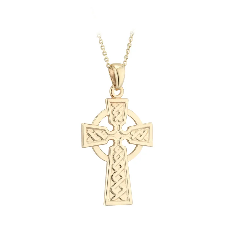 10K Gold Celtic Cross Pendant