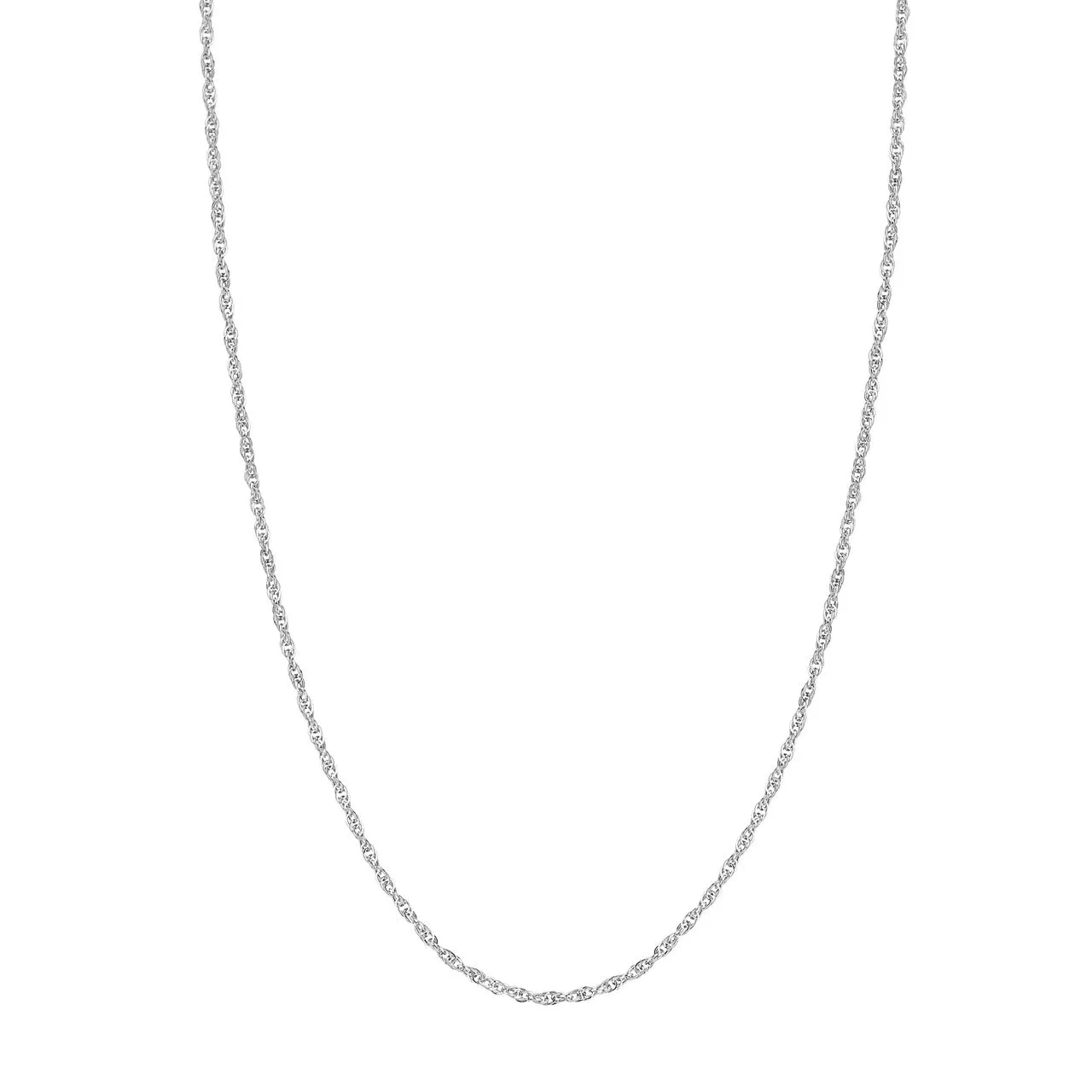 14K Gold 2.5mm Dainty Rope Chain Necklace with Lobster Lock