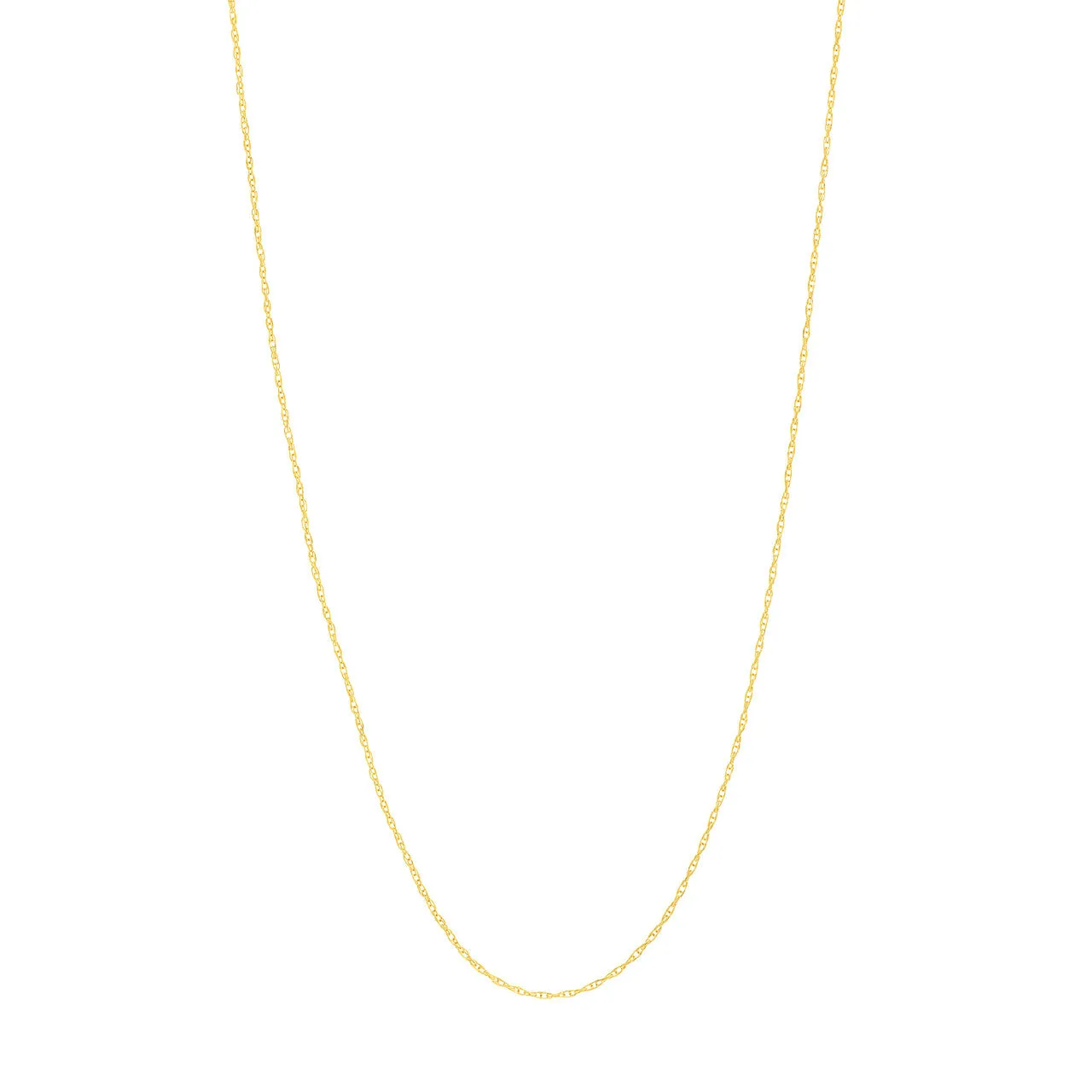 14K Yellow Gold and White Gold 0.65mm Pendant Rope Chain Necklaces with Spring Ring