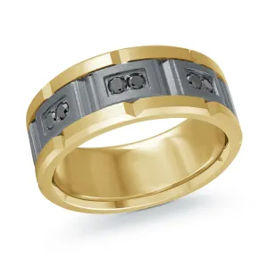 14K Yellow Gold with Carbon Fiber Ring from the Tantalum Collection by Malo - MRDTN-054-9YBD