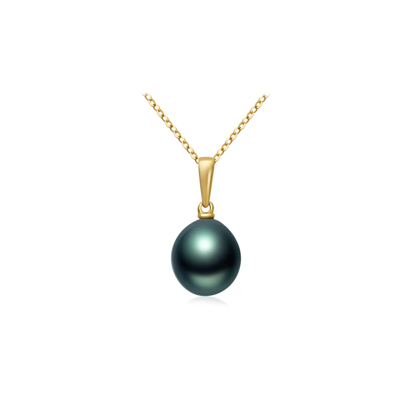 18K Solid Gold Saltwater Tahitian Pearl Necklace VD00028