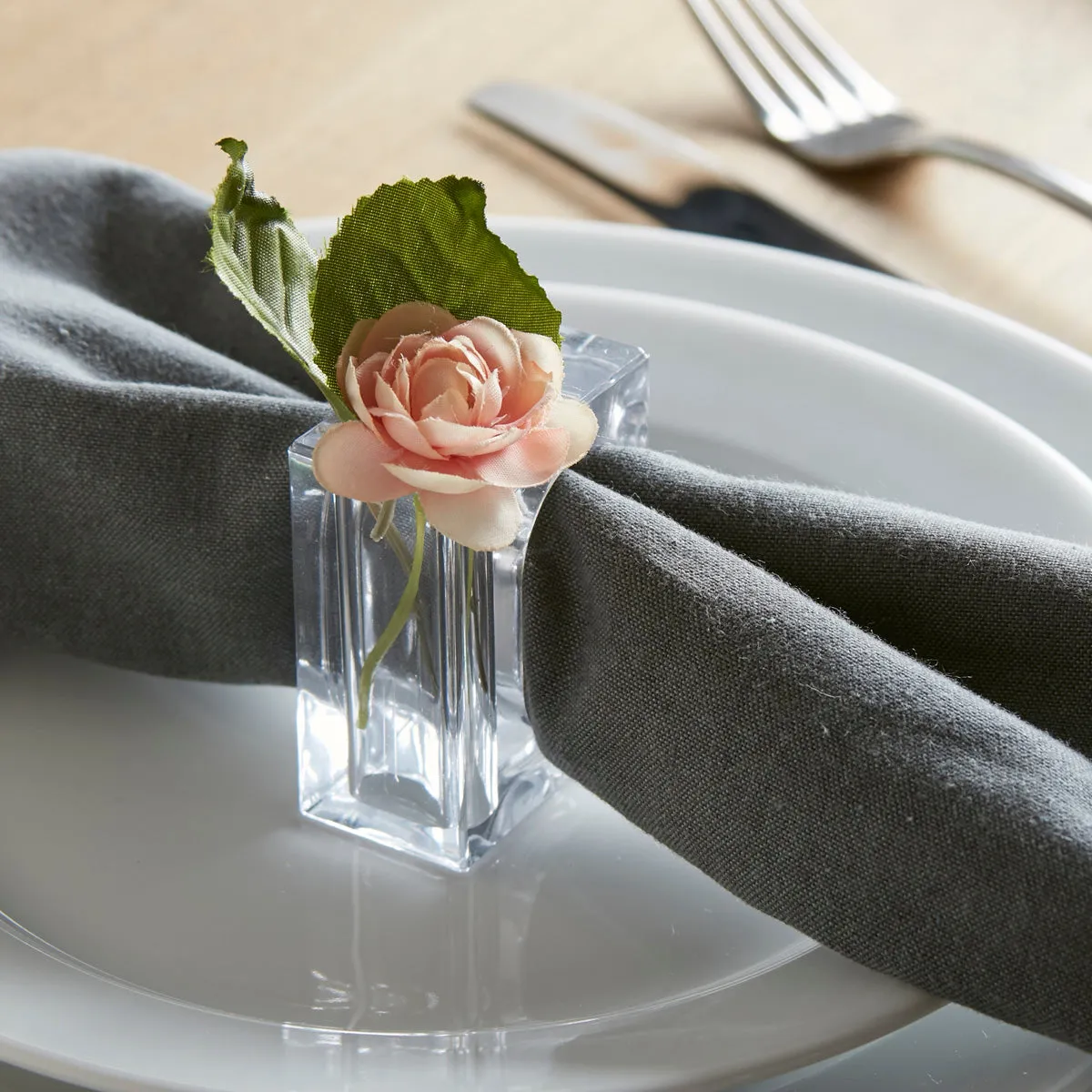 2-in-1 Budvase Napkin Ring Set of 4