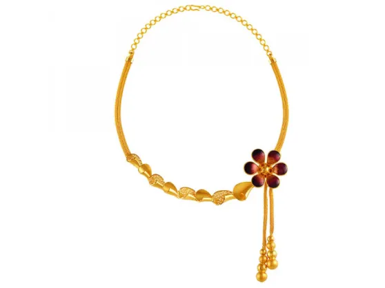 22k Ethnic Graceful Floral Neckpiece