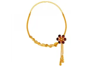 22k Ethnic Graceful Floral Neckpiece