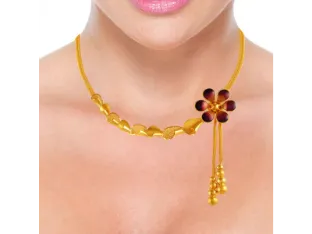 22k Ethnic Graceful Floral Neckpiece