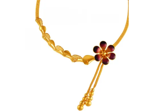 22k Ethnic Graceful Floral Neckpiece