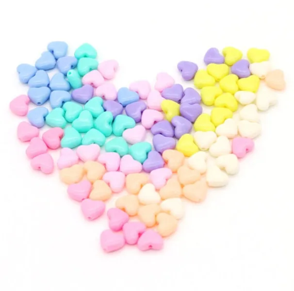 500 Grams Colorful Heart Beads For Jewelry Making Kids Candy Bubblegum Beads Bracelet Making Spacer Beads Jewelry Supplies Jewelry Finding