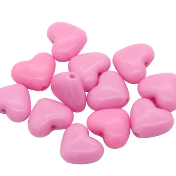 500 Grams Colorful Heart Beads For Jewelry Making Kids Candy Bubblegum Beads Bracelet Making Spacer Beads Jewelry Supplies Jewelry Finding