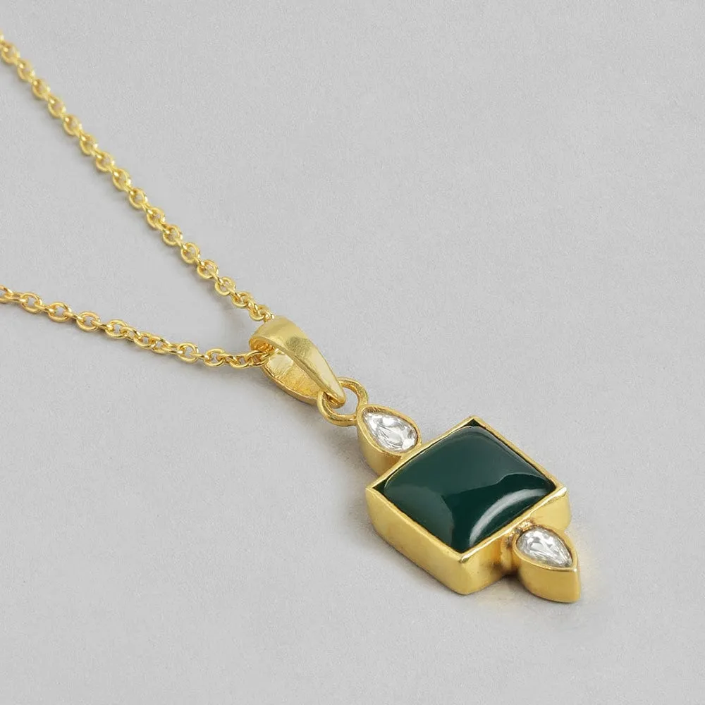 92.5 Silver Serene Green Onyx Necklace