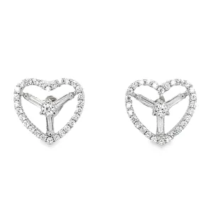 A779 Heart with CZ Post Earrings