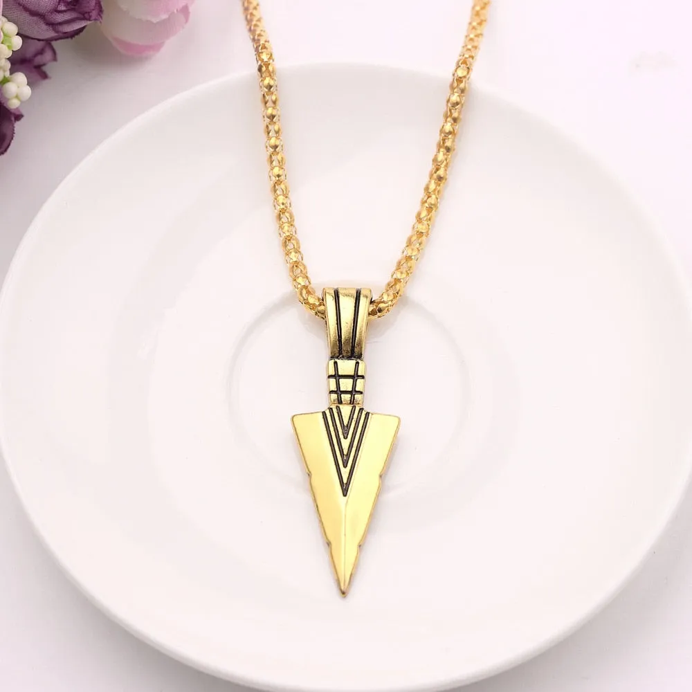 Arrow Head Pendant Long Chain Necklaces mens necklaces Collier Femme ArrowHead