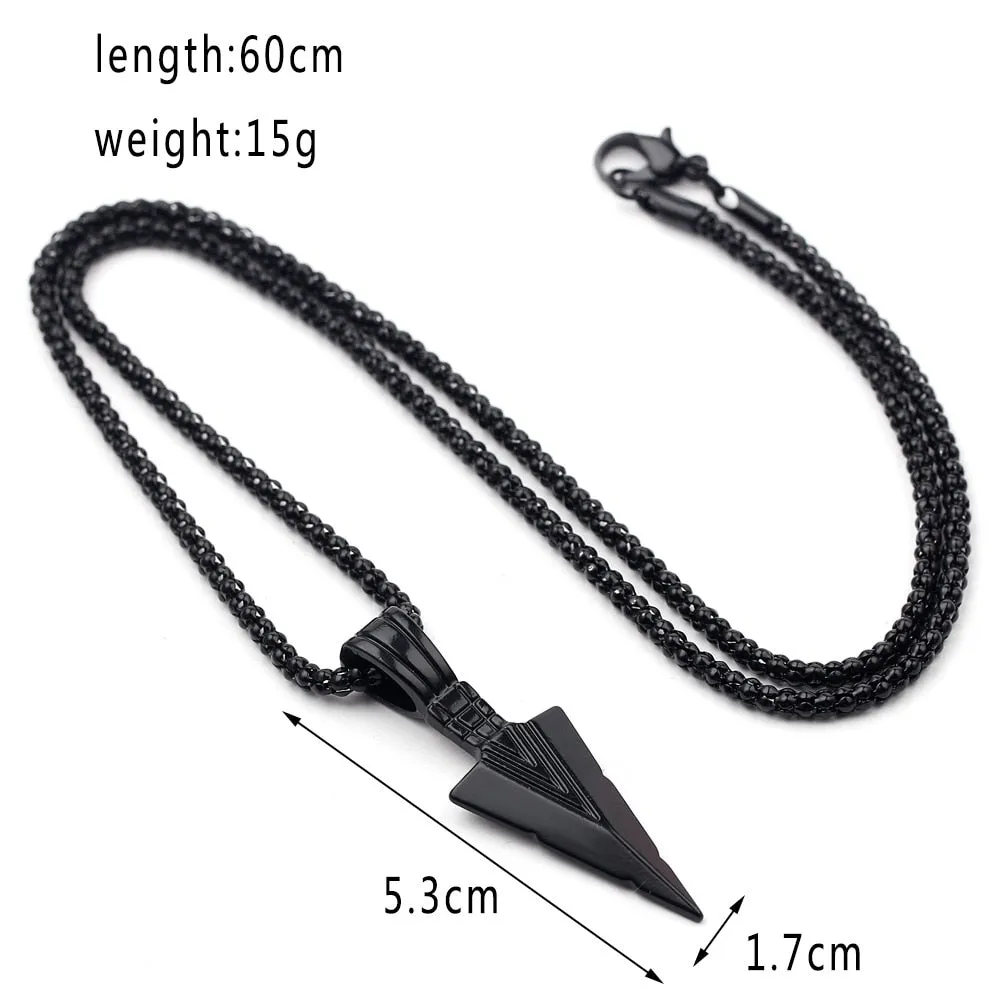 Arrow Head Pendant Long Chain Necklaces mens necklaces Collier Femme ArrowHead