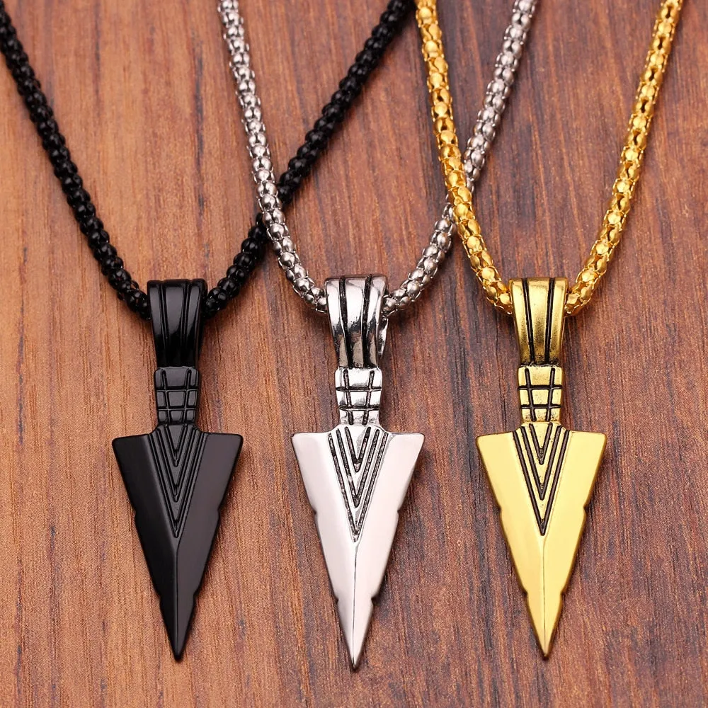 Arrow Head Pendant Long Chain Necklaces mens necklaces Collier Femme ArrowHead