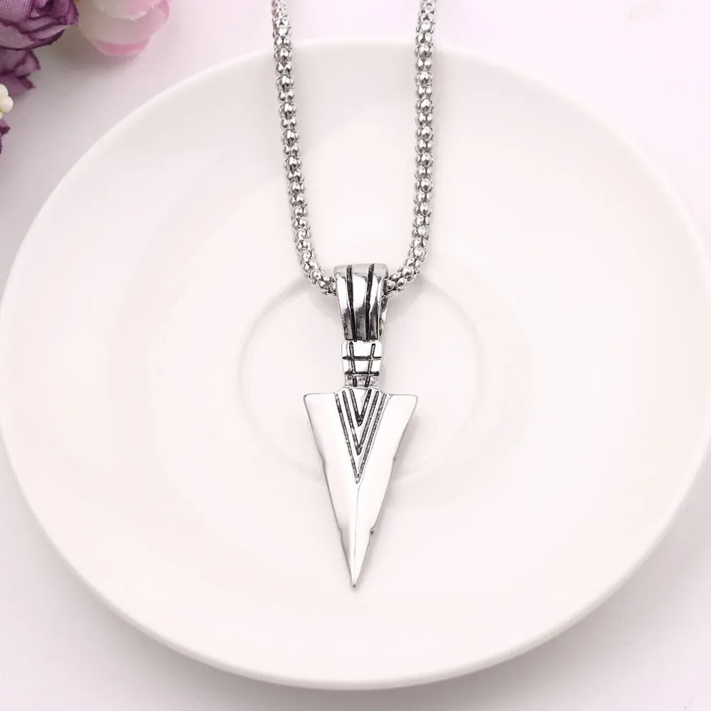 Arrow Head Pendant Long Chain Necklaces mens necklaces Collier Femme ArrowHead