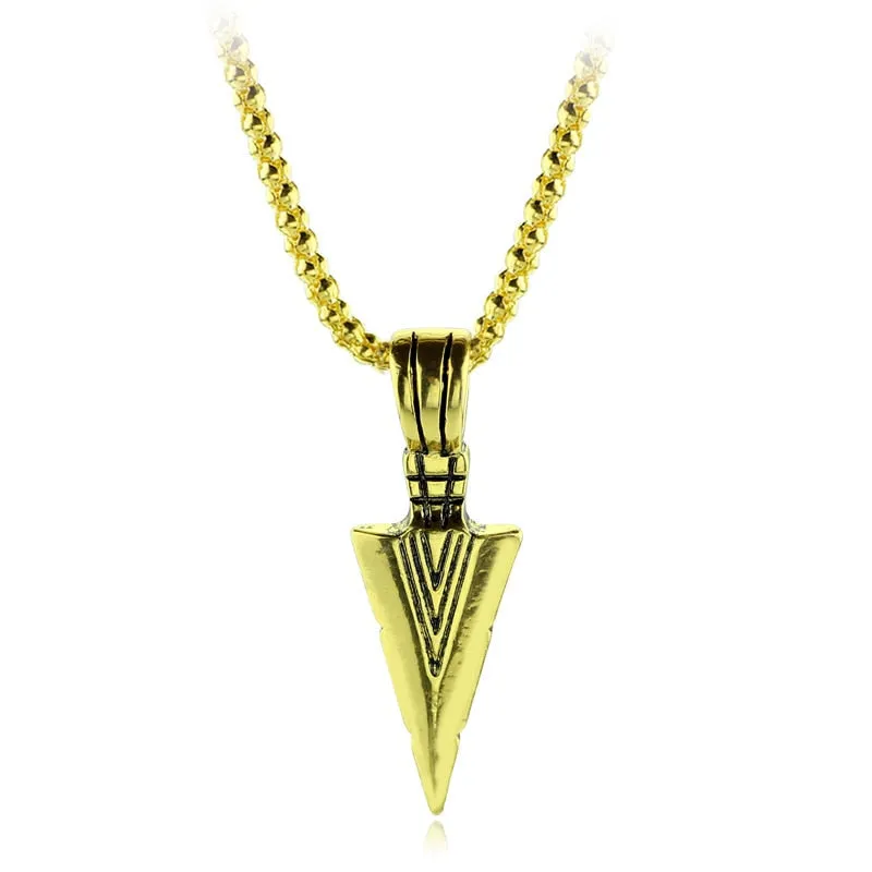 Arrow Head Pendant Long Chain Necklaces mens necklaces Collier Femme ArrowHead