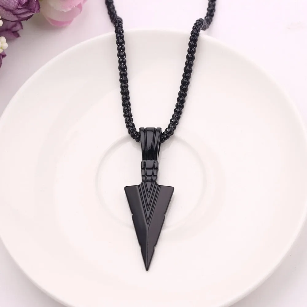 Arrow Head Pendant Long Chain Necklaces mens necklaces Collier Femme ArrowHead