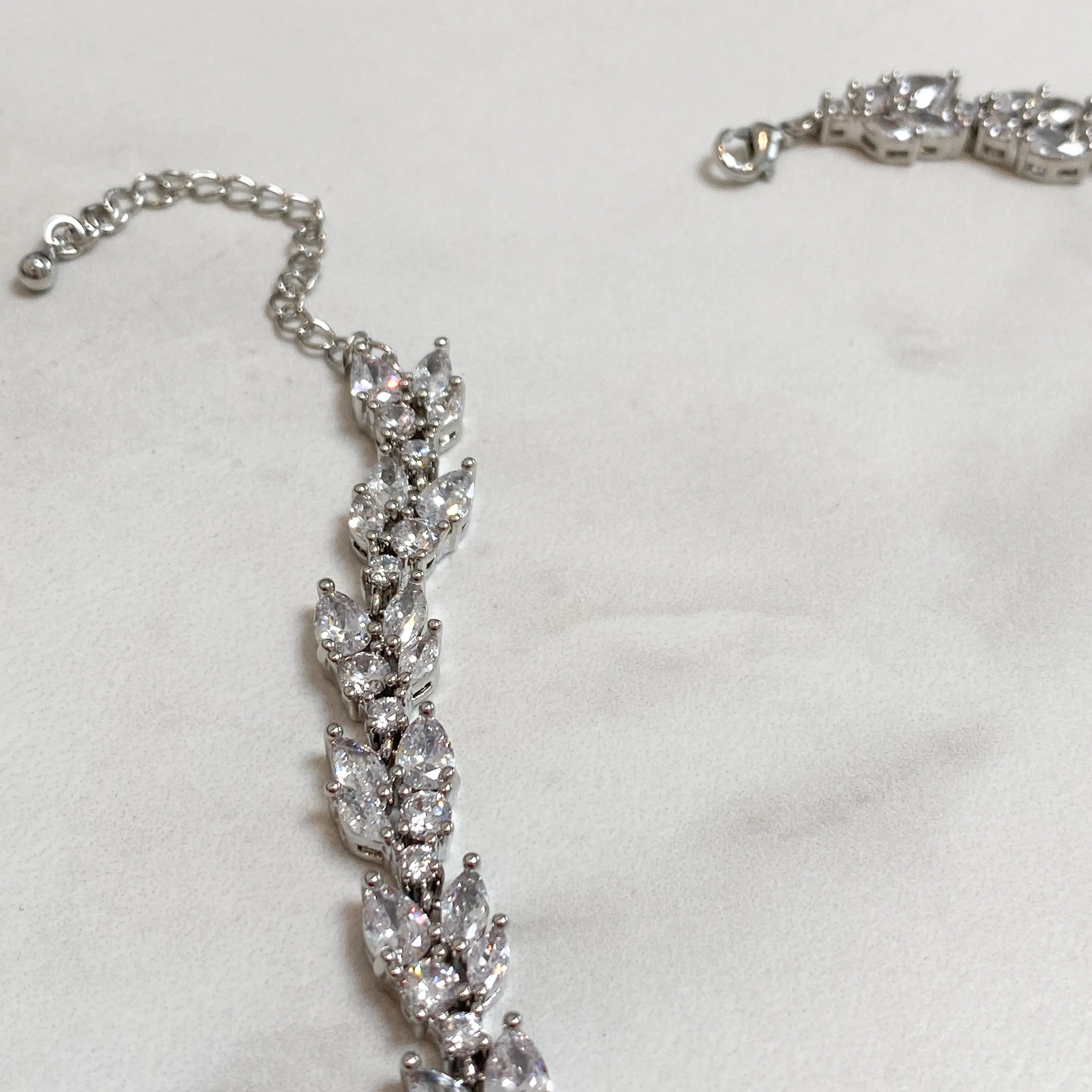 ARYA Crystal Petal Silver Necklace