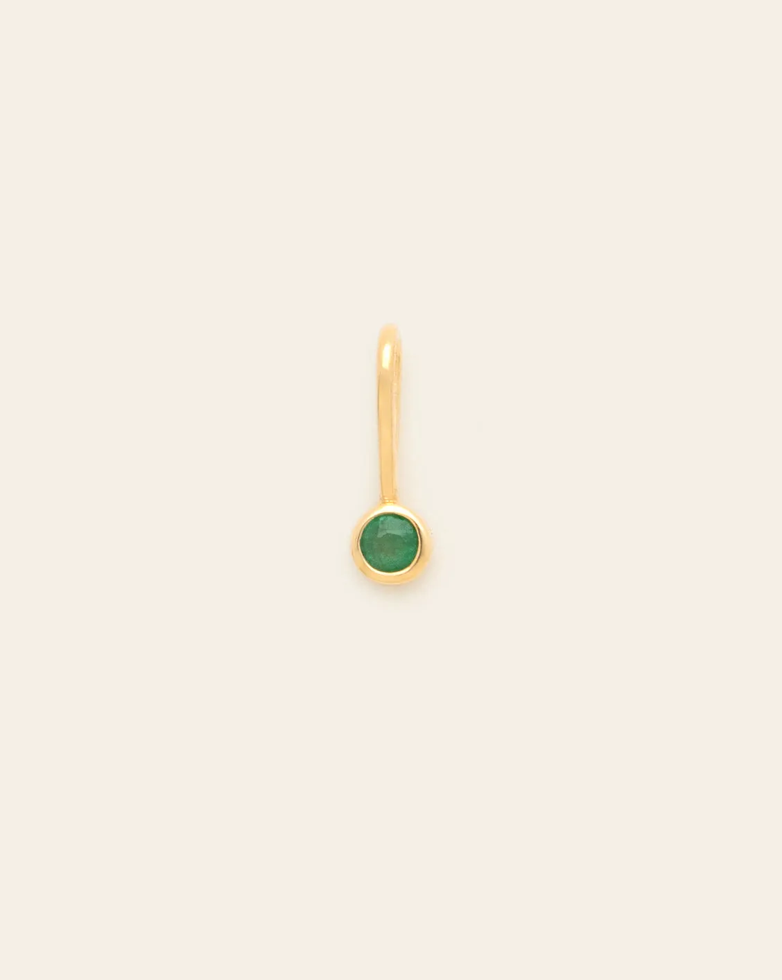 Bezel Set Emerald Pendant - 14k Solid Gold