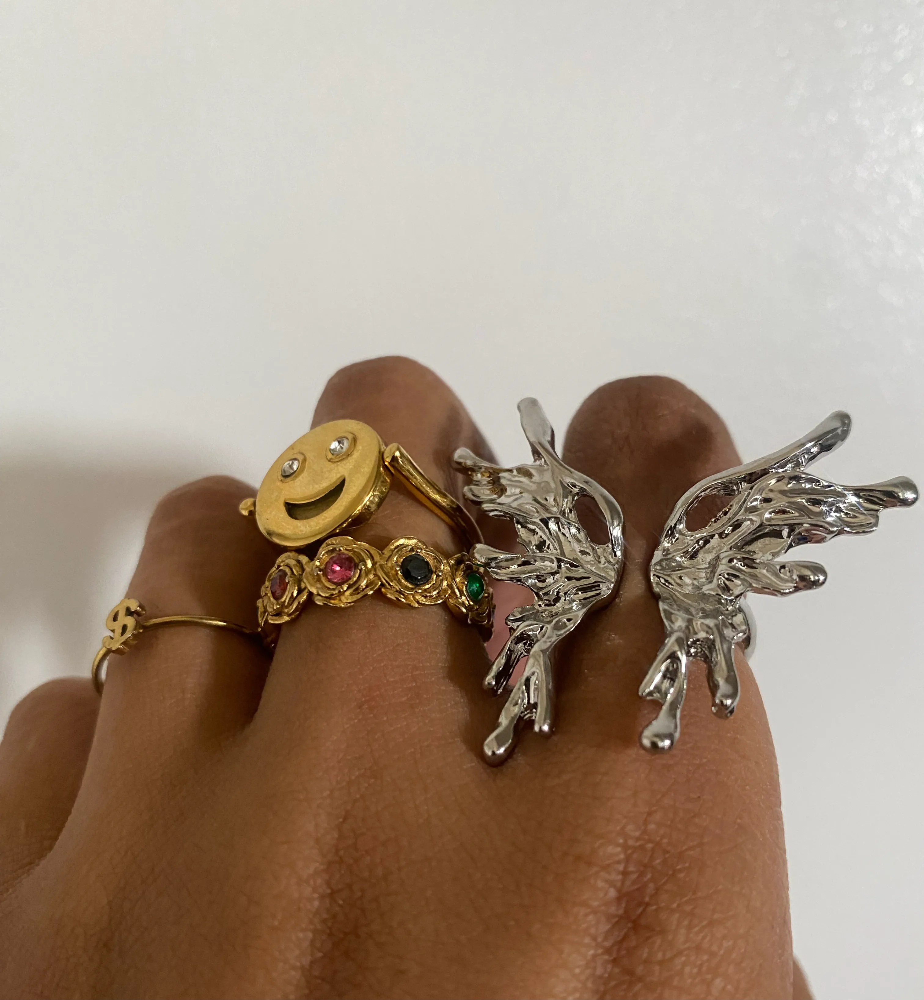 Butterfly Stainless Steel Adjustable Ring