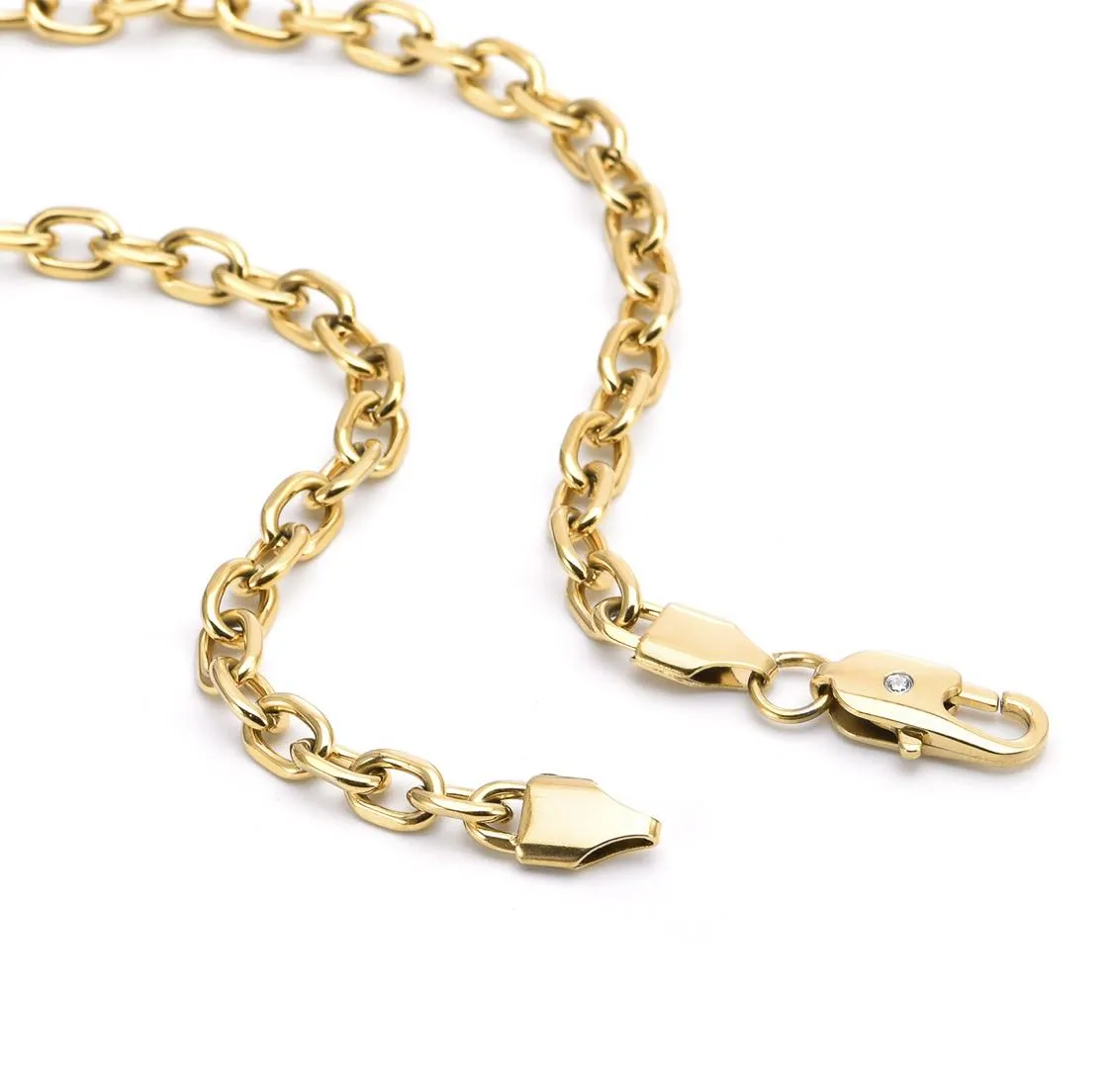 C007G B.Tiff 5mm Gold Cable Link Chain Necklace