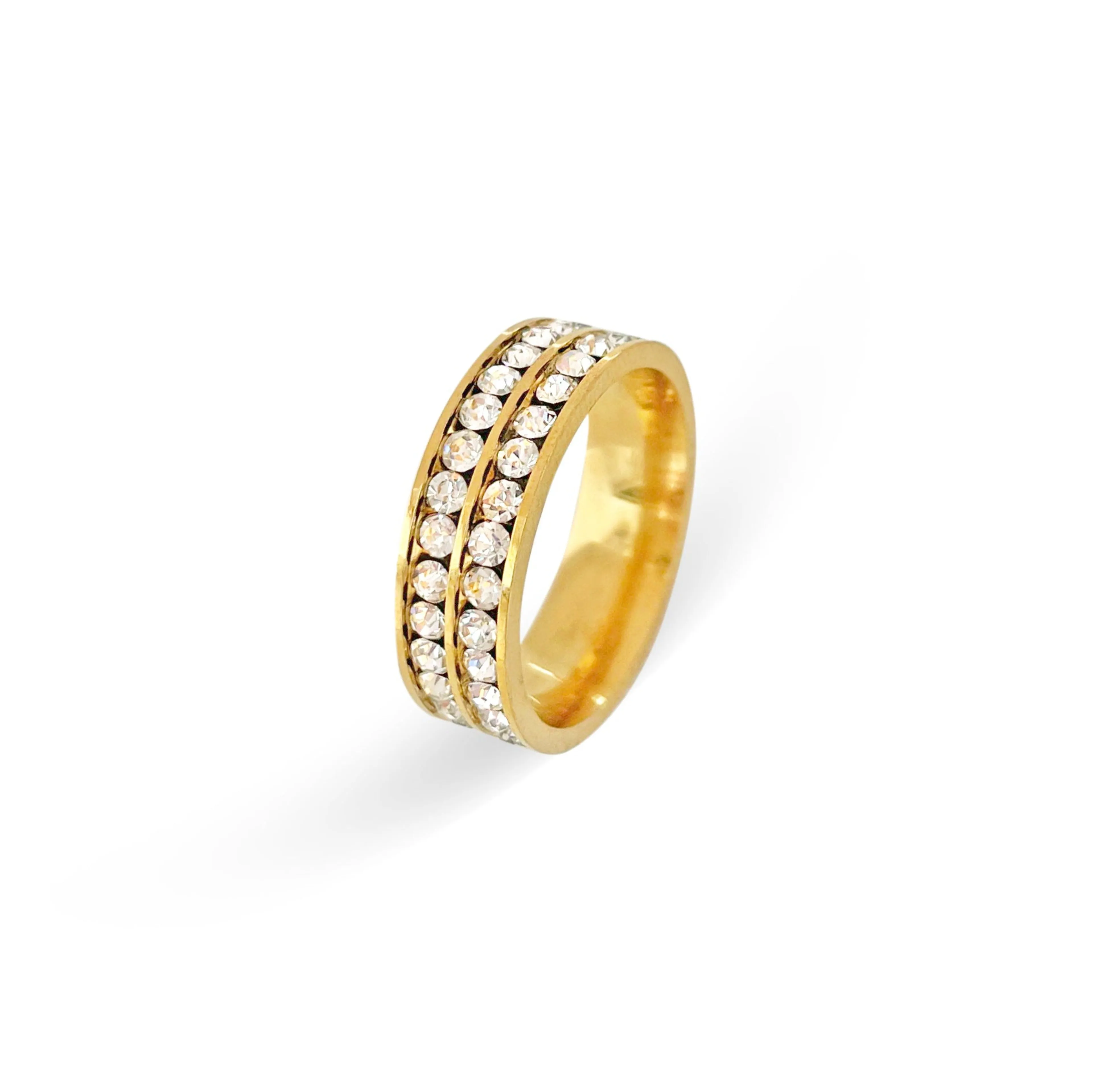 CAPUCINE GOLD DOUBLE ETERNITY RING-SAMPLE