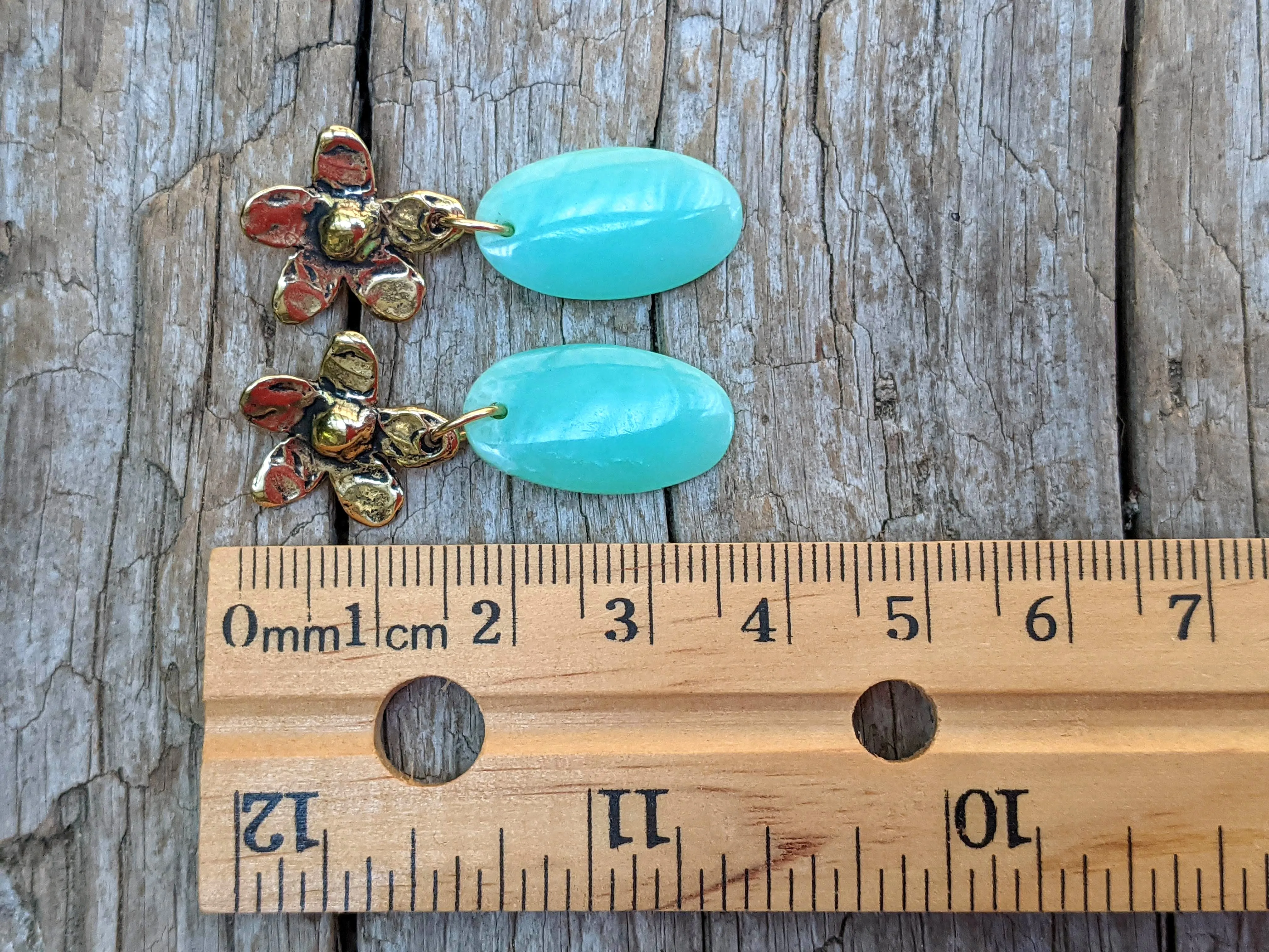 Chrysoprase Floral Earrings