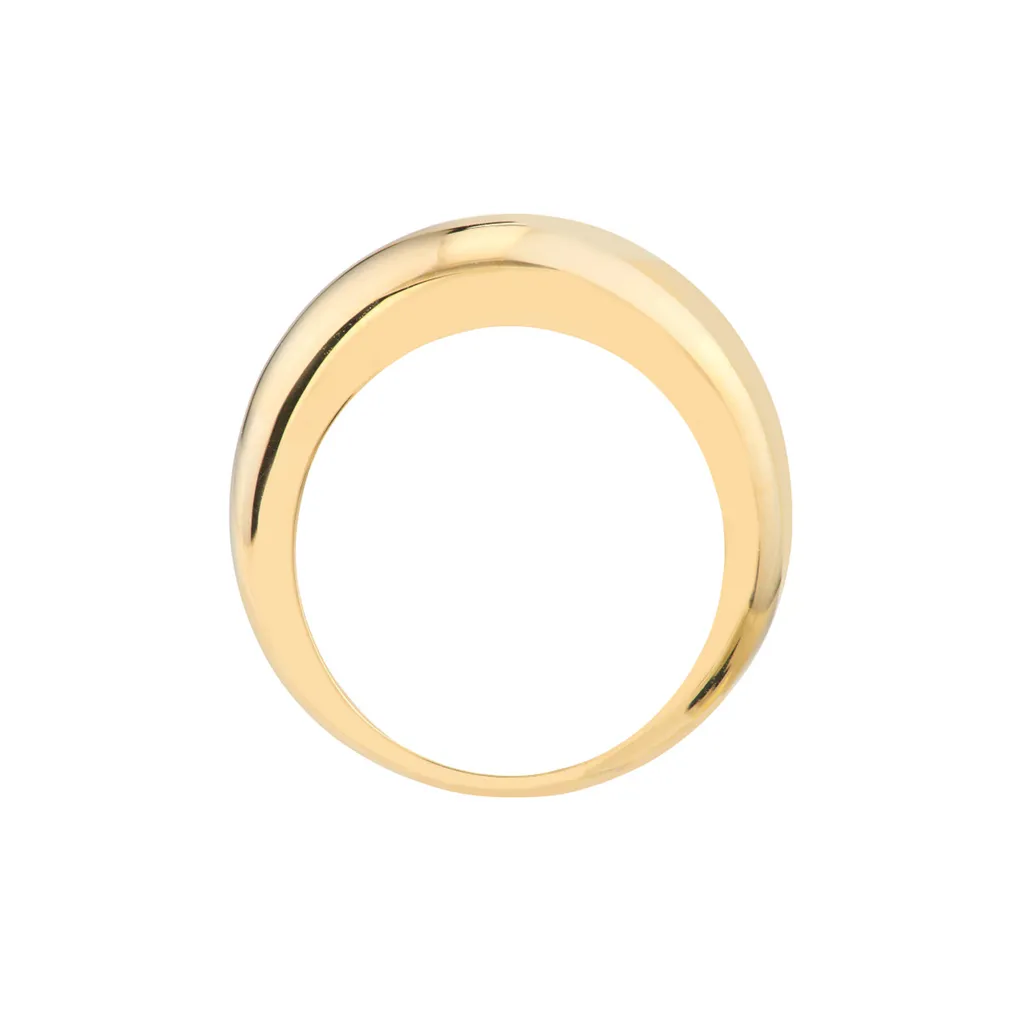 Chunky Gold Domed Puff Ring | Genuine14k Yellow Gold