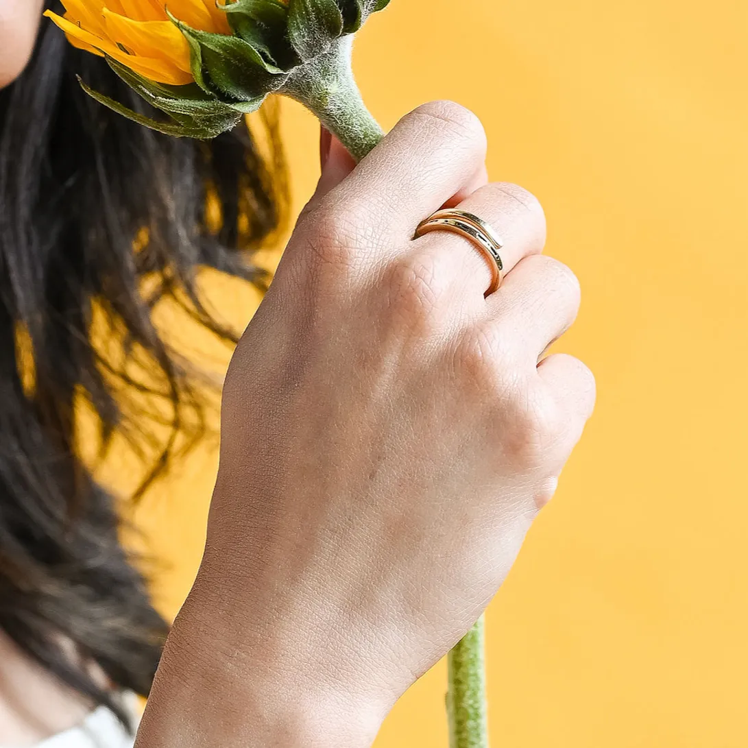 CLASSIC GOLD Morse Code Ring - Stamped | JOY: Joy (Sterling Silver)