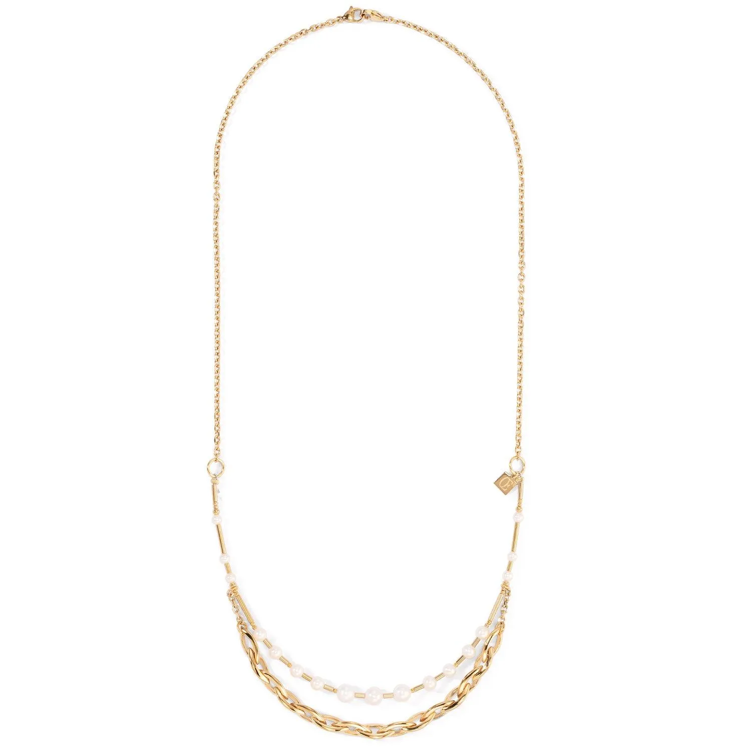 Coeur De Lion Chunky Chain and Pearls Fusion Multi-Wear Necklace