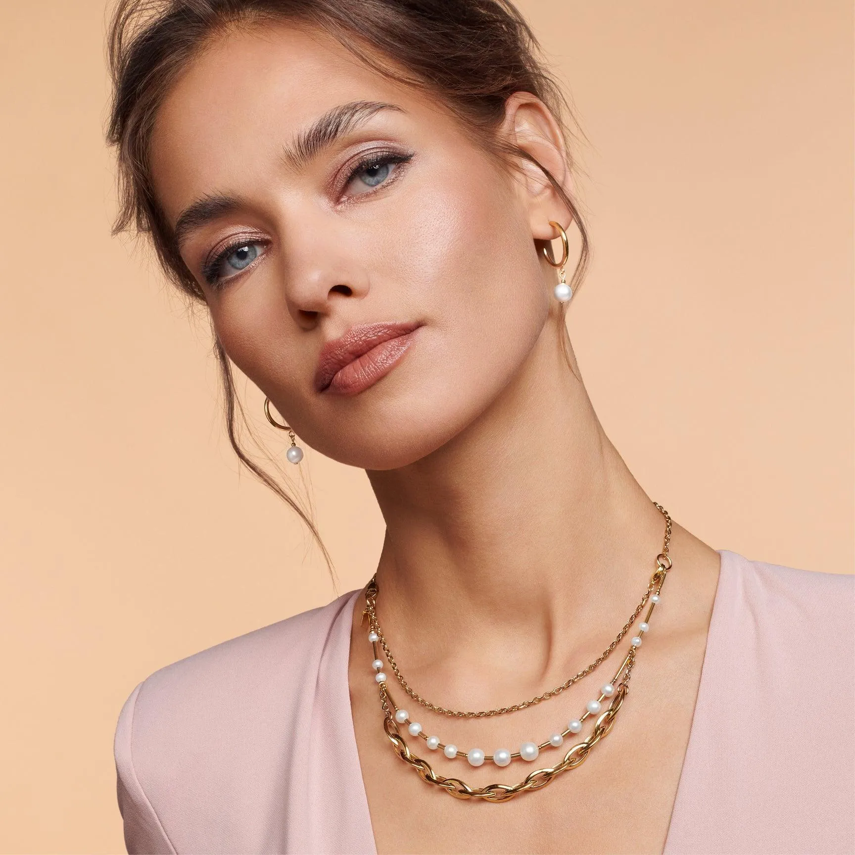 Coeur De Lion Chunky Chain and Pearls Fusion Multi-Wear Necklace