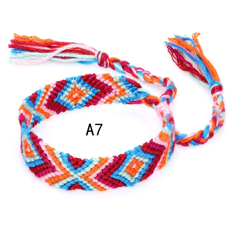 Colorful cotton hand-woven bracelet