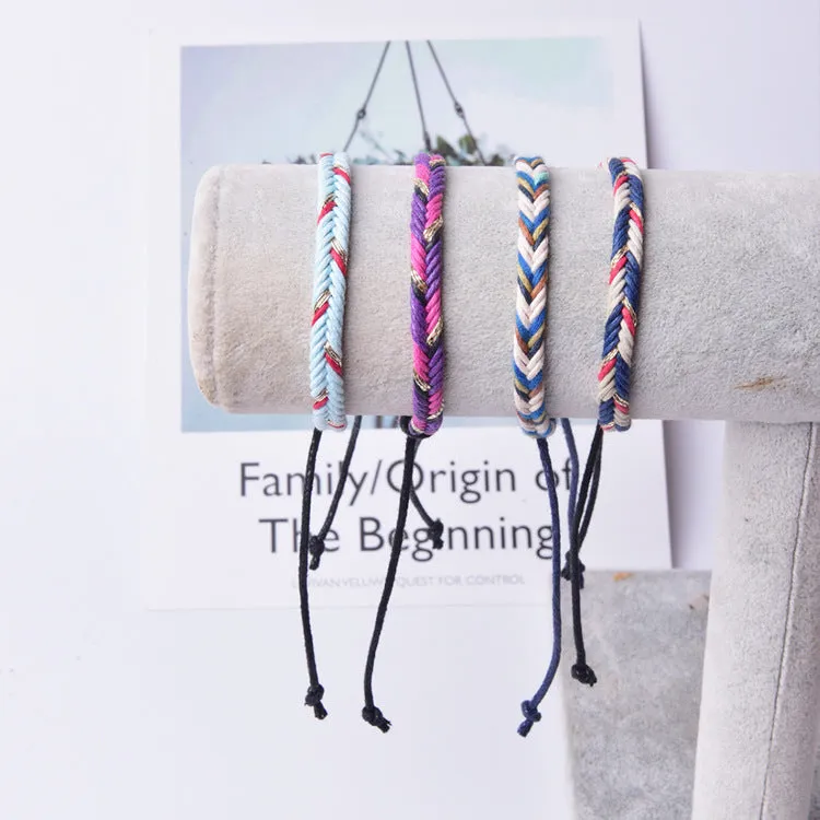 Colorful Couple Braided Rope Ethnic Style Hand-woven