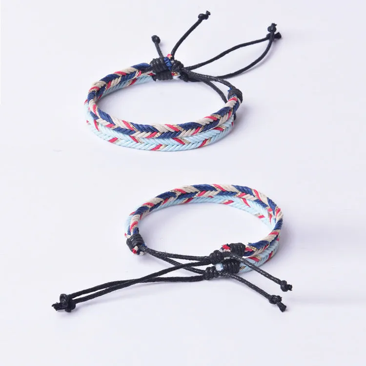 Colorful Couple Braided Rope Ethnic Style Hand-woven