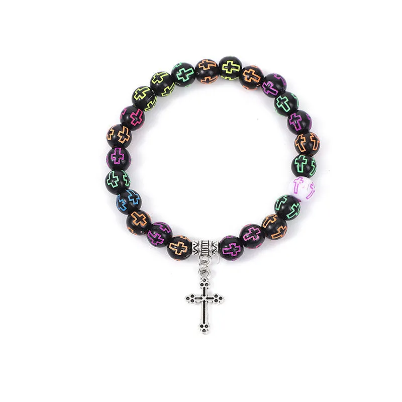 Couple colorful rosary bracelets