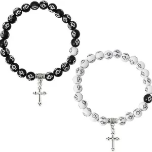 Couple colorful rosary bracelets