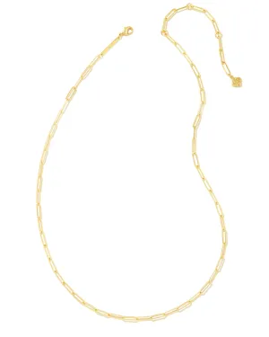 Courtney Paperclip Necklace in Gold Metal