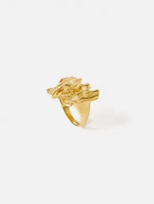 Crumpled Textured Ring | Gold