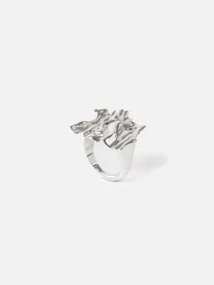 Crumpled Textured Ring | Silver