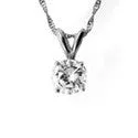 Cubic Zirconia Cz 1 Ct Round 4 Prong Solitaire Pendant