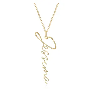 Cursive Name Necklace In 18K Yellow/White Gold