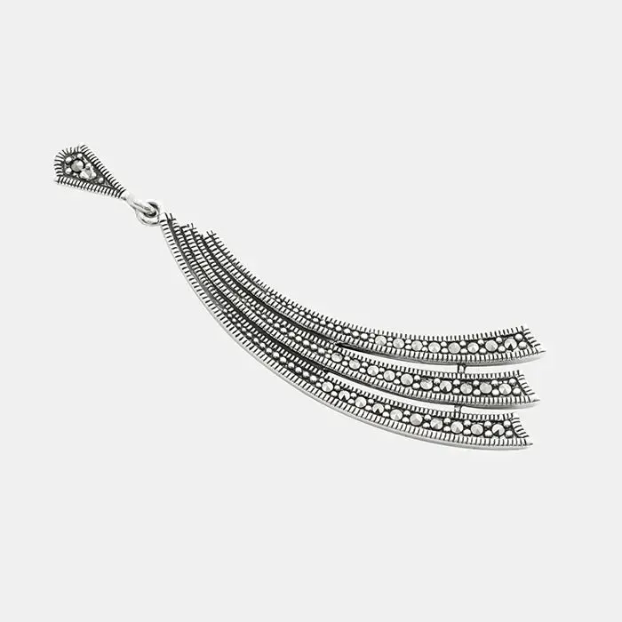 Curvy Layered Silver Dangler