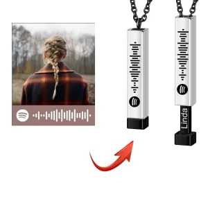 Custom Music Spotify Code Favorite Song Double Retractable Rope Choker Necklaces