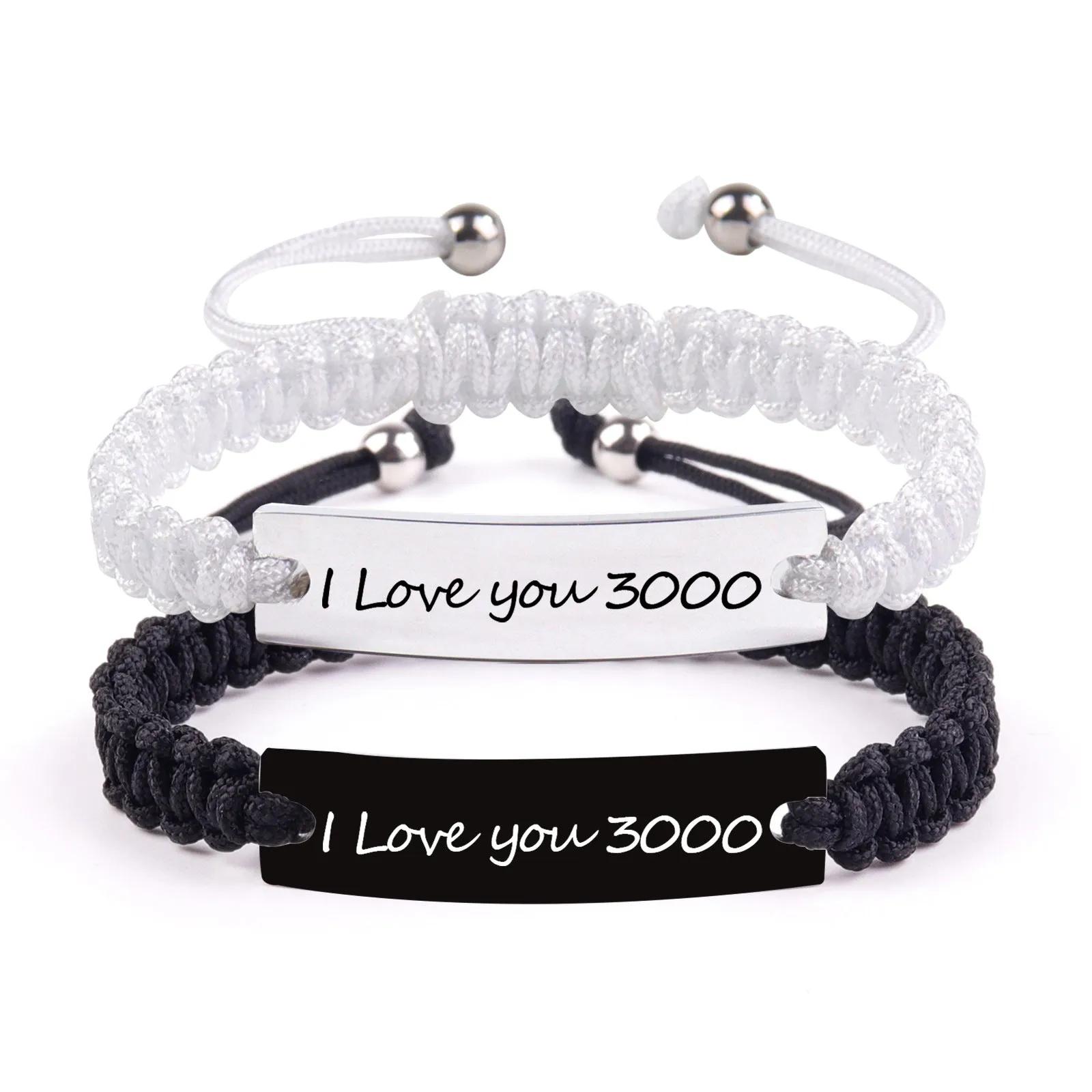 Custom Nameplate Relationship Bracelets for Couples